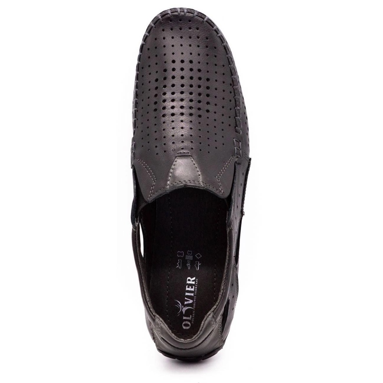 Olivier Mocasines para hombres 901 para la cara negra del verano negro 8