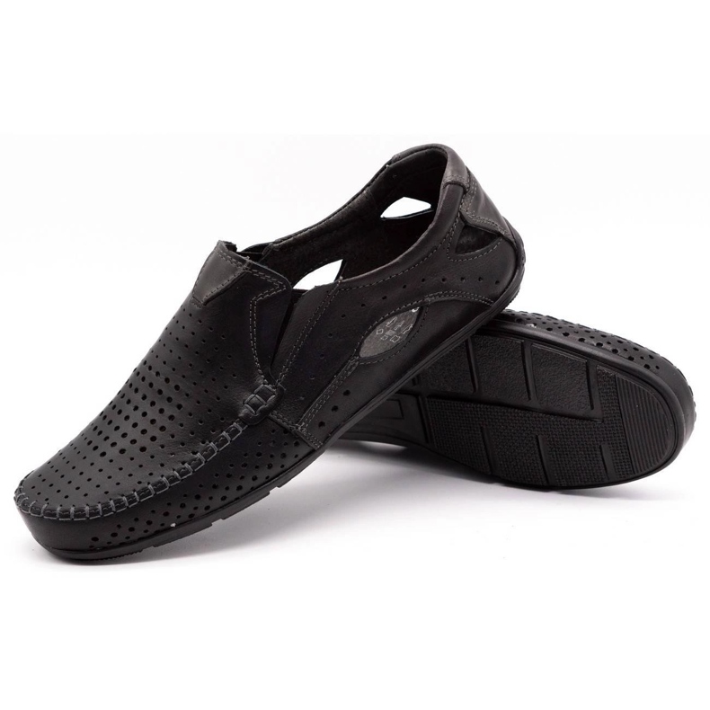 Olivier Mocasines para hombres 901 para la cara negra del verano negro 3