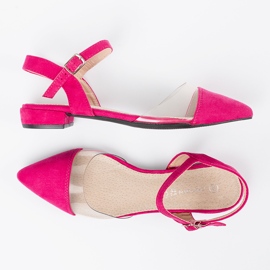 Goodin Sandalias de mujer rosa con dedos cubiertos 1