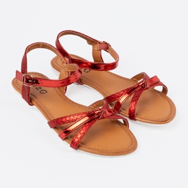 Sandalias rojas con motivo animal rojo 3