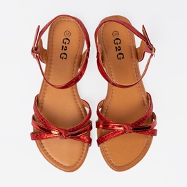 Sandalias rojas con motivo animal rojo 1