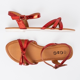 Sandalias rojas con motivo animal rojo 4