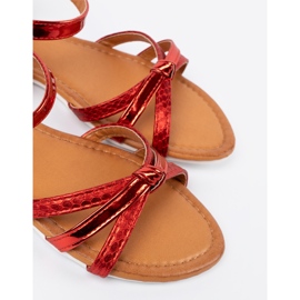 Sandalias rojas con motivo animal rojo 5