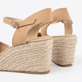 Shelvt Sandalias beige alpargatas en cuña 2