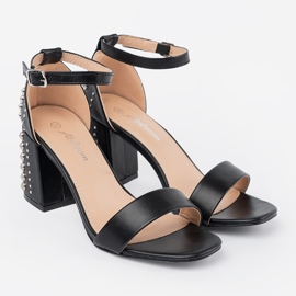 Shelvt Tacones altos negros con tachuelas 4