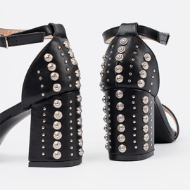 Shelvt Tacones altos negros con tachuelas 2