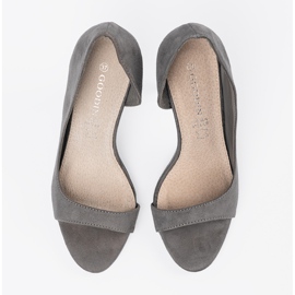 Goodin Sandalias de ante grises en un tacón alto 3