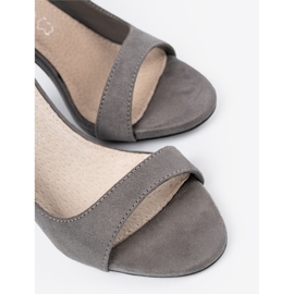 Goodin Sandalias de ante grises en un tacón alto 6