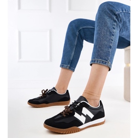 Zapatillas de deporte de zapatillas negras con cordones coloridos negro 4