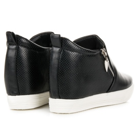Deportivas Caladas Sobre Cuña negro 4