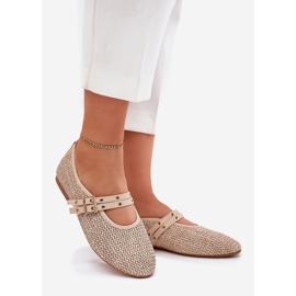 Bailarinas con rayas de trenza y beige 1 Bailarinas con rayas de trenza y beige 1