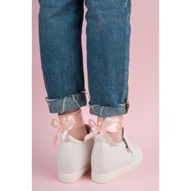 Deportivas Caladas Sobre Cuña blanco 4