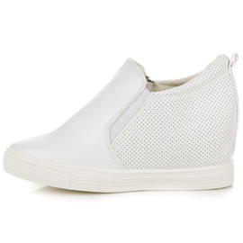 Deportivas Caladas Sobre Cuña blanco 2