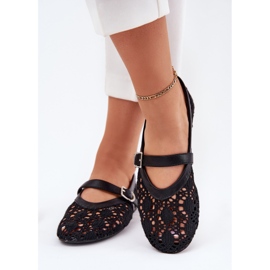 Ballerinas de Openwork con cinturón negro 3