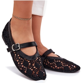 Ballerinas de Openwork con cinturón negro 10