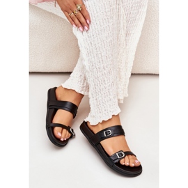 Chanclas De Mujer Con Hebillas, Negro 3