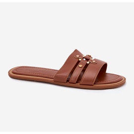 Flip Flip Flip Flip Flip Camel de detalles dorados marrón 4