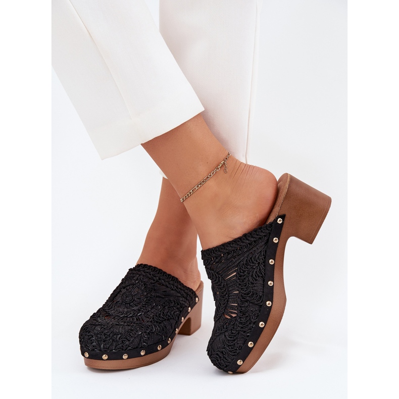 Crochet tacones altos de mujer flip negros -flops 2 Crochet tacones altos de mujer flip negros -flops 2
