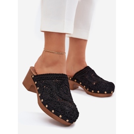 Crochet tacones altos de mujer flip negros -flops 1 Crochet tacones altos de mujer flip negros -flops 1