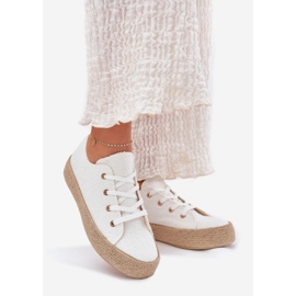 Zapatillas para mujeres en la plataforma con trenza blanca blanco 1