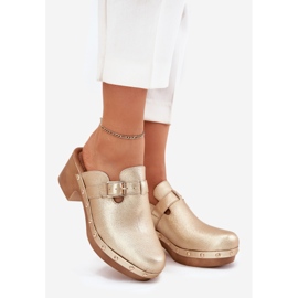 Zapatillas tacones para mujeres con abrazadera dorada dorado 1 Zapatillas tacones para mujeres con abrazadera dorada dorado 1