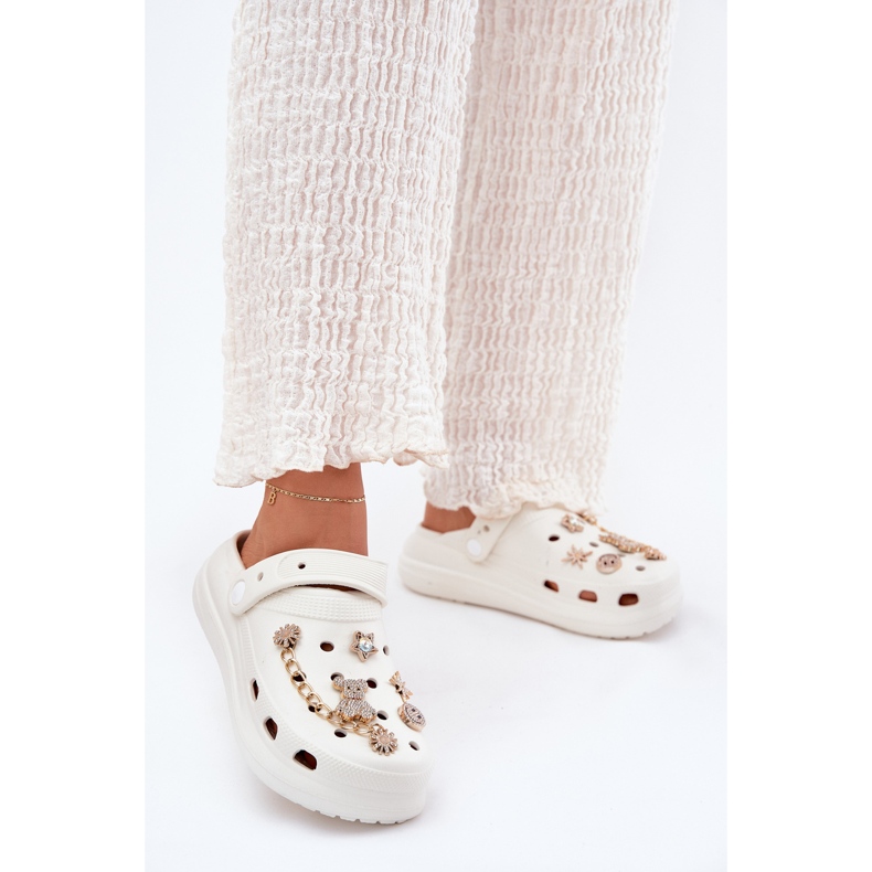 Flip de espuma para mujeres con alfileres blancos 2