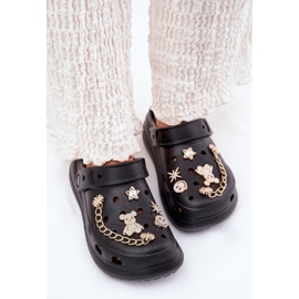 Zapatillas de espuma para mujeres con alfileres negros 3