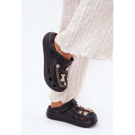 Zapatillas de espuma para mujeres con alfileres negros 5