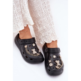 Zapatillas de espuma para mujeres con alfileres negros 7