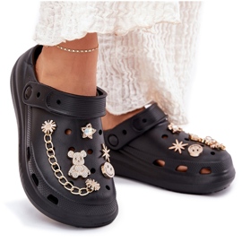 Zapatillas de espuma para mujeres con alfileres negros 9