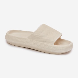Zapatillas de espuma ligera de mujeres en una suela de ECRU gruesa blanco 4