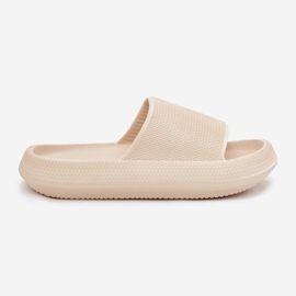 Chanclas de mujer de espuma beige claro con suela gruesa 6