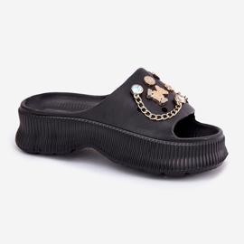 Flip de espuma para mujeres con alfileres dorados Pins negros 4