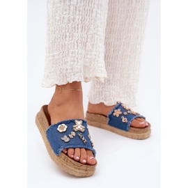 Flip Flip Flip Flip con alfileres dorados en la plataforma Navy Blue azul 2 Flip Flip Flip Flip con alfileres dorados en la plataforma Navy Blue azul 2