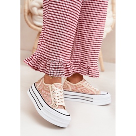 Zapatillas de deporte de mujer baja en la plataforma rosa 2
