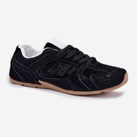 Zapatos deportivos femeninos con gamuza ecológico negro 4