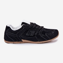 Zapatos deportivos femeninos con gamuza ecológico negro 7