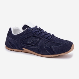 Zapatos deportivos femeninos con azul marino de gamuza ecológica 4