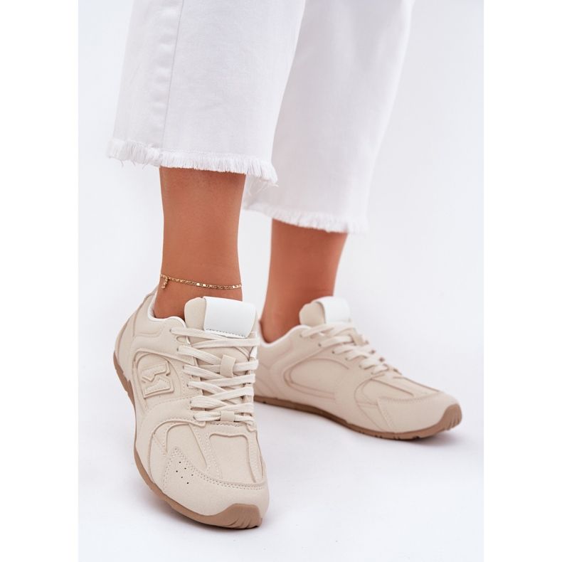 Zapatos deportivos femeninos con beige ecológico 2 Zapatos deportivos femeninos con beige ecológico 2