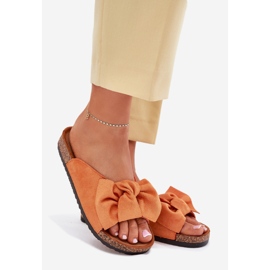 Flip Flip Flip Fins en la suela de corcho con un arco naranja 1 Flip Flip Flip Fins en la suela de corcho con un arco naranja 1