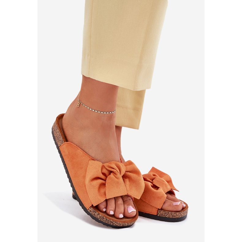 Flip Flip Flip Fins en la suela de corcho con un arco naranja 1 Flip Flip Flip Fins en la suela de corcho con un arco naranja 1