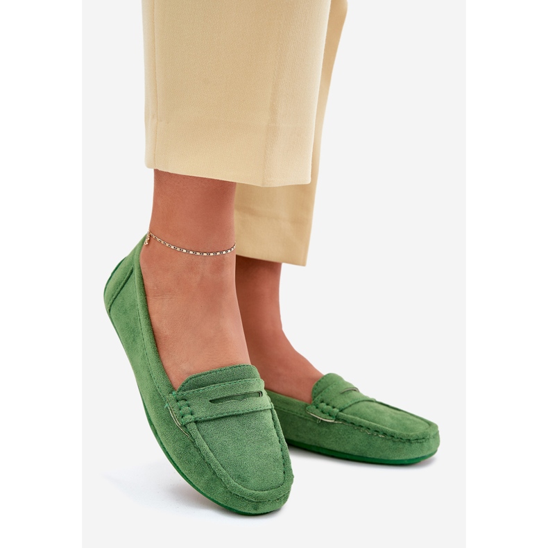 Mocasines Mujer Ante Verde 1 Mocasines Mujer Ante Verde 1