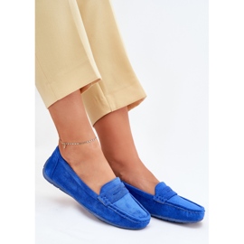 Mocasines de cobalto de gamuza para mujeres azul 7