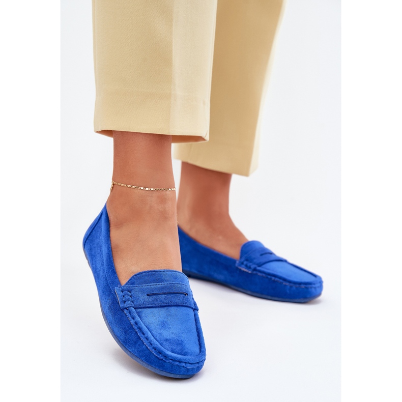 Mocasines de cobalto de gamuza para mujeres azul 2