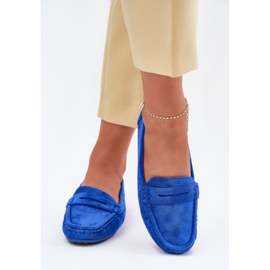 Mocasines de cobalto de gamuza para mujeres azul 3