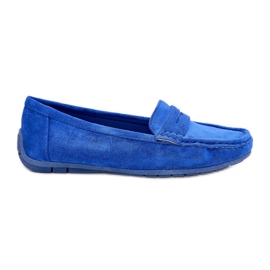 Mocasines de cobalto de gamuza para mujeres azul 8