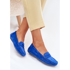 Mocasines de cobalto de gamuza para mujeres azul 9