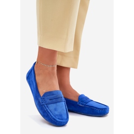 Mocasines de cobalto de gamuza para mujeres azul 1