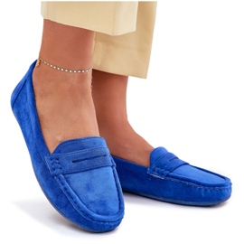 Mocasines de cobalto de gamuza para mujeres azul 10