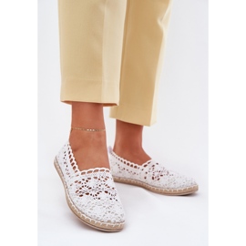 Encaje femenino alpargatas blancas blanco 2
